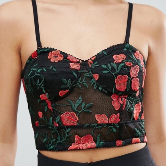 mesh bustier crop top